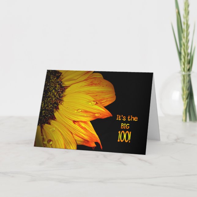 100th Birthday Sunflower Card (Front)