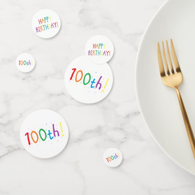 "100th Birthday" Table Confetti (Group)