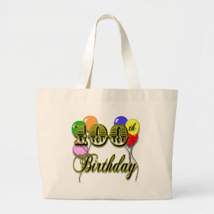 100th Birthday Tote Bag with Balloons