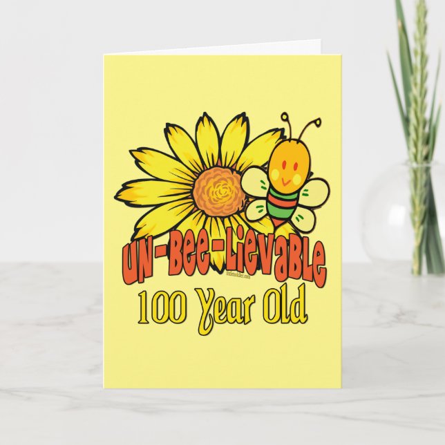 100th Birthday - Unbelievable at 100 Years Old Card (Front)