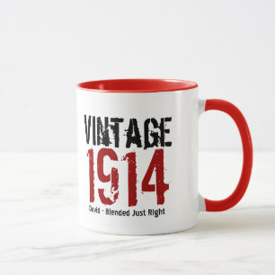 100th Birthday Vintage 1914 or Any Year V01A Mug