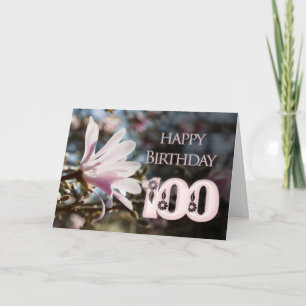 100th Birthday with magnolia Card