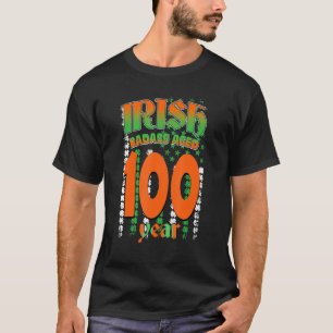100th Birthday Year Old Irish Ireland Us Flag Patr T-Shirt