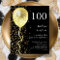 100th | Black & Gold Birthday Budget Invitation
