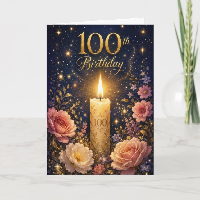 100th Candle Birthday Card (Front)
