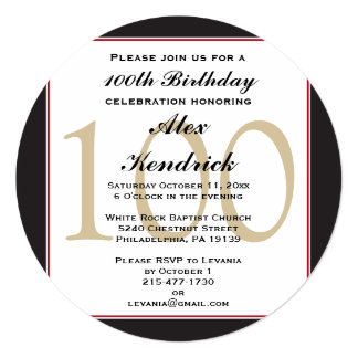 100th birthday invitation
