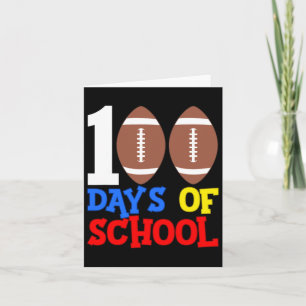 100th Day 100 Days Of School Football Sports  Card