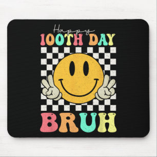 100th Day Bruh Smile Face 100 Days Of School Boys Mouse Pad