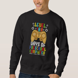 100th Day Completed Gamer Preschool Happy 100 Days Sweatshirt