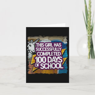 100th Day Funny Outfit Girls &amp; Student 100 Day Card