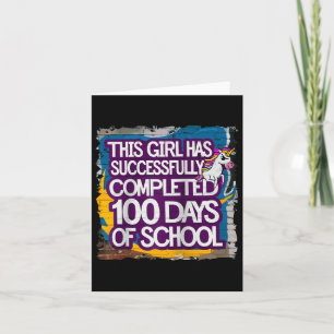 100th Day Funny Outfit Girls & Student 100 Day Card