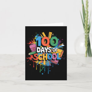 100th Day Funny Outfit Teacher & Student 100 D Card