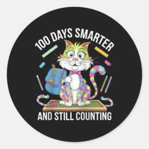 100th Day Funny Outfit Teacher &amp; Student 100 D Classic Round Sticker