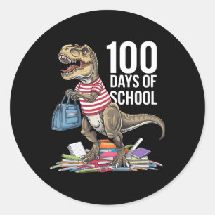 100th Day Funny Outfit Teacher &amp; Student 100 D Classic Round Sticker