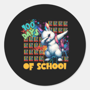 100th Day Funny Outfit Teacher &amp; Student 100 D Classic Round Sticker