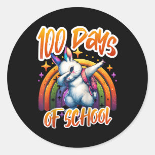 100th Day Funny Outfit Teacher & Student 100 D Classic Round Sticker
