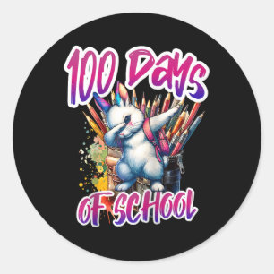 100th Day Funny Outfit Teacher & Student 100 D Classic Round Sticker