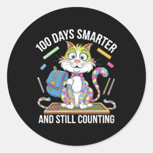 100th Day Funny Outfit Teacher & Student 100 D Classic Round Sticker