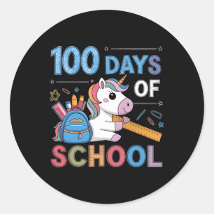 100th Day Funny Outfit Teacher &amp; Student 100 D Classic Round Sticker