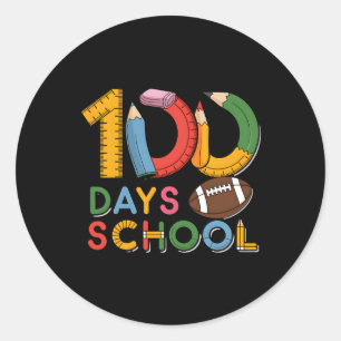 100th Day Funny Outfit Teacher &amp; Student 100 D Classic Round Sticker