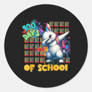 100th Day Funny Outfit Teacher & Student 100 D Classic Round Sticker