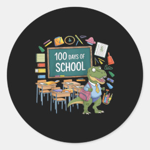 100th Day Funny Outfit Teacher & Student 100 D Classic Round Sticker