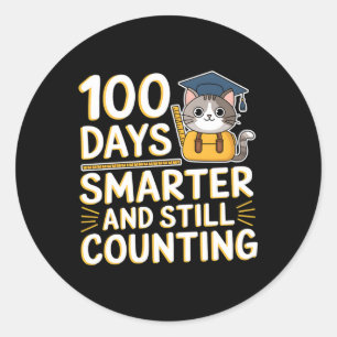 100th Day Funny Outfit Teacher & Student 100 D Classic Round Sticker