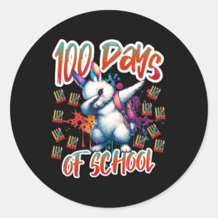 100th Day Funny Outfit Teacher & Student 100 D Classic Round Sticker