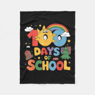 100th Day Funny Outfit Teacher & Student 100 D Fleece Blanket