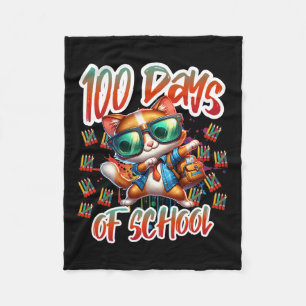 100th Day Funny Outfit Teacher &amp; Student 100 D Fleece Blanket