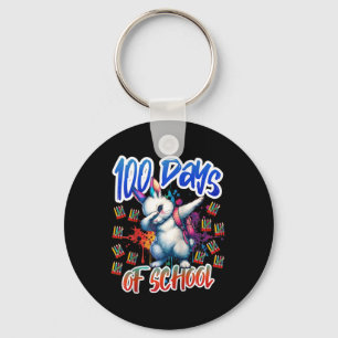 100th Day Funny Outfit Teacher &amp; Student 100 D Key Ring
