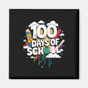 100th Day Funny Outfit Teacher & Student 100 D Magnet