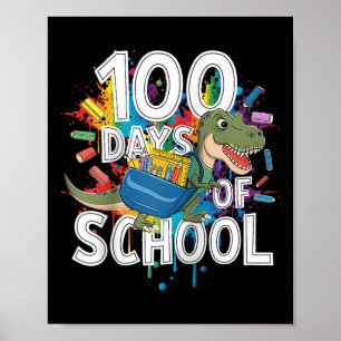 100th Day Funny Outfit Teacher & Student 100 D Poster