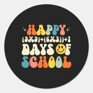 100th Day Math Formula 100 Days Of School Student  Classic Round Sticker