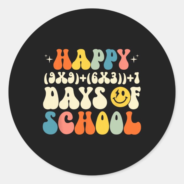 100th Day Math Formula 100 Days Of School Student  Classic Round Sticker (Front)