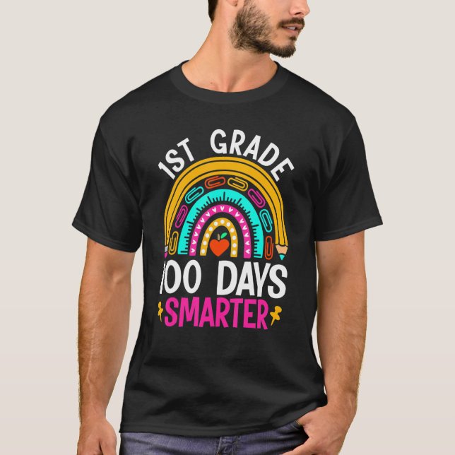 100th Day Of 1st Grade Teacher Kids 100 Days Smart T-Shirt (Front)