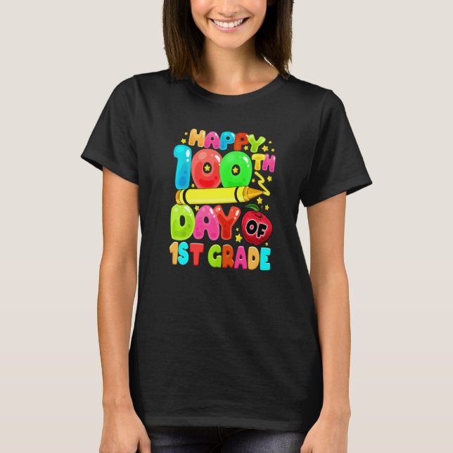100th Day of 1st Grade Teachers Kids Child 100 Day T-Shirt (Front)