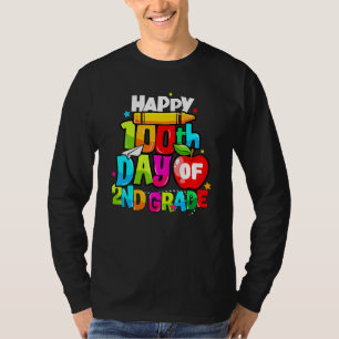 100th Day Of 2nd Grade Teacher Kids Happy 100 Days T-Shirt