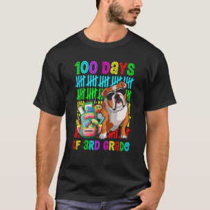 100th Day Of 3rd Grade Boys Kids English Bulldog D T-Shirt