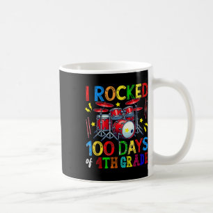 100th Day Of 4th Grade 100 Days School Drum Lover Coffee Mug