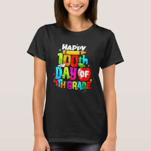 100th Day Of 4th Grade Teacher Kids Happy 100 Days T-Shirt