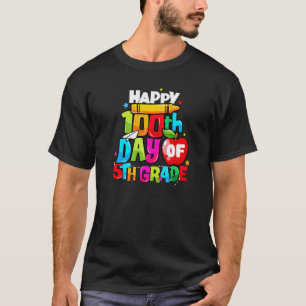 100th Day Of 5th Grade Teacher Kids Happy 100 Days T-Shirt