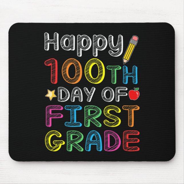 100th Day Of First Grade - Colourful 100 Days Gift Mouse Pad (Front)