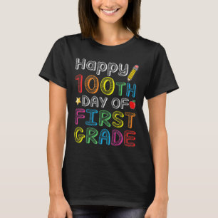 100th Day Of First Grade - Colourful 100 Days Gift T-Shirt