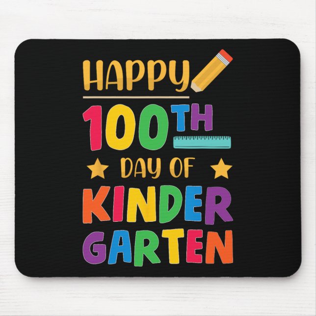 100th Day Of Kindergarten Cute School Student  Mouse Pad (Front)