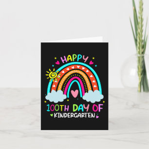 100th Day Of Kindergarten School Rainbow 100 Days  Card