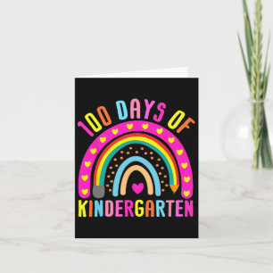 100th Day Of Kindergarten School Rainbow 100 Days  Card