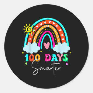 100th Day Of Kindergarten School Rainbow 100 Days Classic Round Sticker