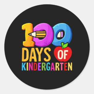 100th Day Of Kindergarten Teacher 100 Days Smarter Classic Round Sticker