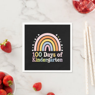 100th Day of Kindergarten Teacher Kids 100 Days Napkin